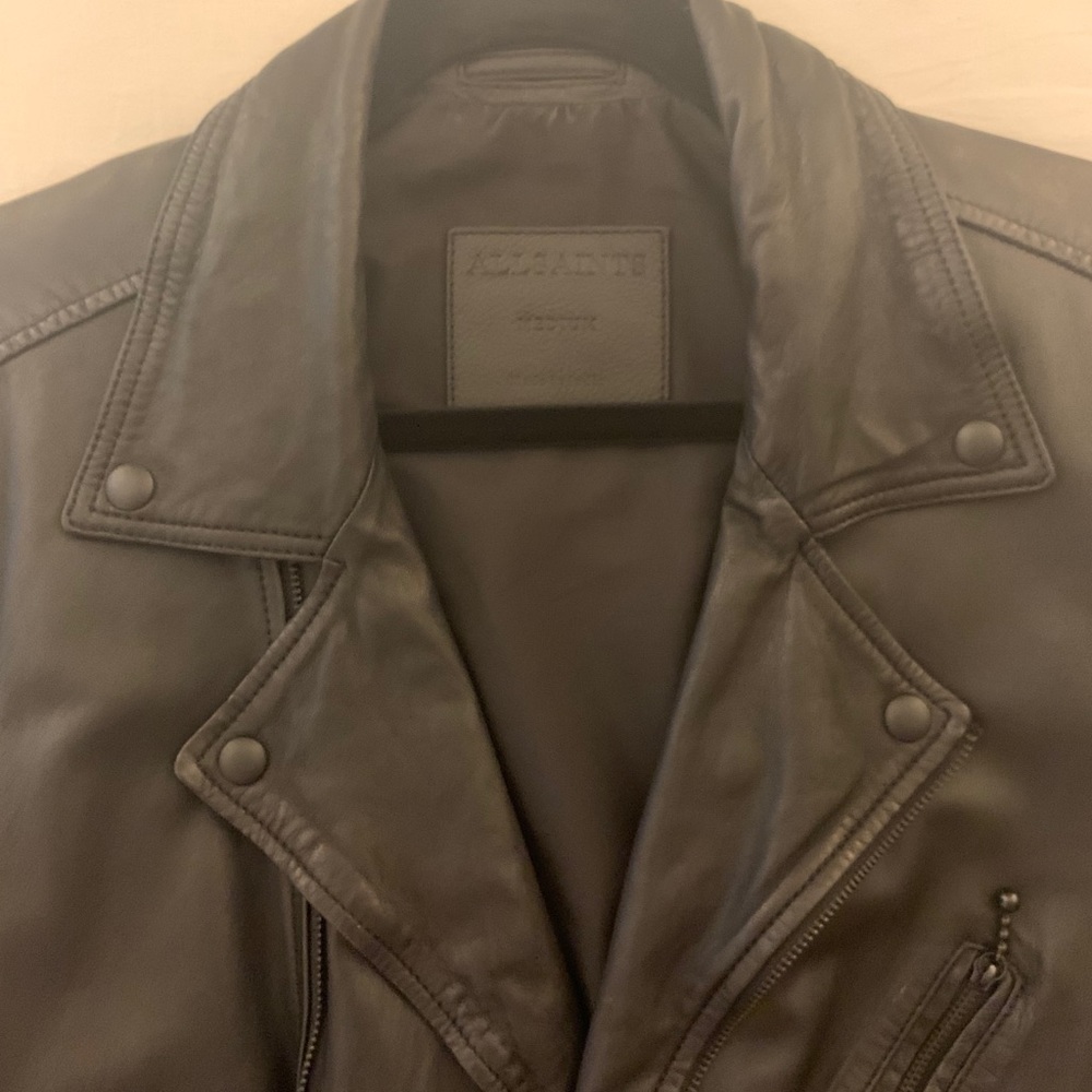 Men’s AllSaints leather biker jacket.